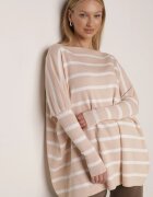 elsa.m by may Pulover Bej Oversize în Dungi cu Mâneci Liliac Caelania