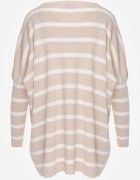elsa.m by may Pulover Bej Oversize în Dungi cu Mâneci Liliac Caelania