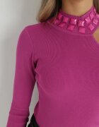 elsa.m by may Pulover Fucsia pe Un Umar din Tricot Reiat Kennet