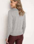 elsa.m by may Pulover Gri cu Viscoză Decorat cu Guler și Borduri Elastice Ceada