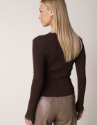 elsa.m by may Pulover Maro cu Vâscoză Decorat cu Dantelă și Fundiță Tusirea