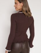 elsa.m by may Pulover Maro cu Viscoză în Stil Retro cu Guler și Nasturi Sarrise