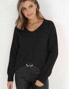 elsa.m by may Pulover Negru cu Bumbac Oversize Yorate