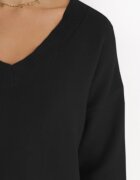 elsa.m by may Pulover Negru cu Bumbac Oversize Yorate