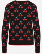 elsa.m by may Pulover Negru cu Vâscoză cu Croială Dreaptă Decorat cu Model cu Cireșe Avandirae