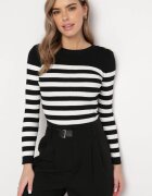 elsa.m by may Pulover Negru din Tricot reiat cu Perne în umeri Lefela