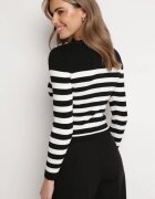 elsa.m by may Pulover Negru din Tricot reiat cu Perne în umeri Lefela