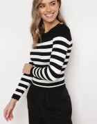 elsa.m by may Pulover Negru din Tricot reiat cu Perne în umeri Lefela