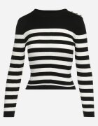 elsa.m by may Pulover Negru din Tricot reiat cu Perne în umeri Lefela