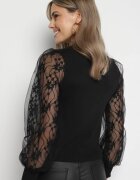 elsa.m by may Pulover pe gât Negru cu Mâneci din Plasă Wileria