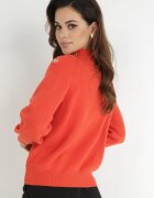 elsa.m by may Pulover Portocaliu Tricotat cu Mânecă Lungă și Nasturi Omes
