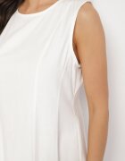 elsa.m by may Rochie Albă Cloș din Bumbac și Viscoză Decorată cu Crăpătură pe Picior Devirael
