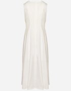 elsa.m by may Rochie Albă Cloș din Bumbac și Viscoză Decorată cu Crăpătură pe Picior Devirael