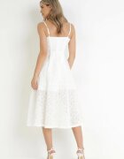 elsa.m by may Rochie Albă cu Decolteu Pătrat și Textură Decorativă Raiya