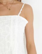 elsa.m by may Rochie Albă cu Decolteu Pătrat și Textură Decorativă Raiya