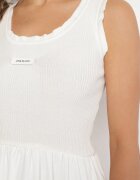 elsa.m by may Rochie albă din viscoză cu croială evazată cu aplicație decorativă Ronestra