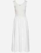 elsa.m by may Rochie albă din viscoză cu croială evazată cu aplicație decorativă Ronestra