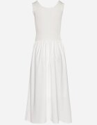 elsa.m by may Rochie albă din viscoză cu croială evazată cu aplicație decorativă Ronestra
