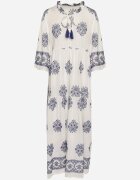 elsa.m by may Rochie Albă din Viscoză în Stil Boho cu Nod și Broderie Alinaria