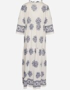 elsa.m by may Rochie Albă din Viscoză în Stil Boho cu Nod și Broderie Alinaria