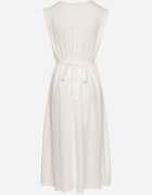 elsa.m by may Rochie Albă Evazată Ornată cu o Curea cu Cataramă Tinilsa