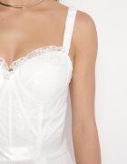 elsa.m by may Rochie Albă Maxi cu bretele cu corset și volane din tul Encartia