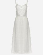 elsa.m by may Rochie Albă Maxi cu bretele cu corset și volane din tul Encartia