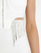 elsa.m by may Rochie Albă Mulată cu Decupaj în Talie și Lănțișoare Amaura