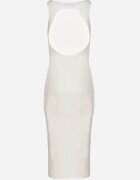 elsa.m by may Rochie Albă Mulată Rebrată din Viscoză cu Spatele Decupat Sarileine
