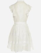 elsa.m by may Rochie Albă tip Cămașă Mini cu Volane și Centură Legată Divertire