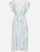 elsa.m by may Rochie Albastră de bumbac Asimetrică cu Volane cu Imprimeu Floral Jommea