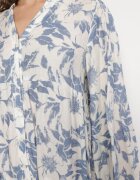 elsa.m by may Rochie albastră din bumbac cu croi evazat cu imprimeu floral Efadora
