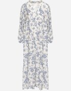 elsa.m by may Rochie albastră din bumbac cu croi evazat cu imprimeu floral Efadora