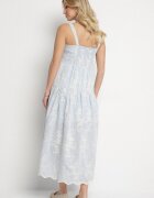 elsa.m by may Rochie Albastră din Viscoză și Bumbac cu Bretele în Stil Boho Florală cu Nasturi Eldexira