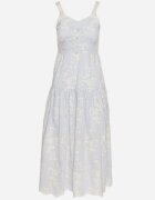 elsa.m by may Rochie Albastră din Viscoză și Bumbac cu Bretele în Stil Boho Florală cu Nasturi Eldexira