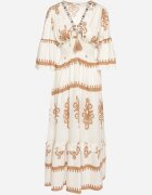 elsa.m by may Rochie Bej Boho cu Vâscoză cu Model Etnic cu Elastic Lat în Talie Efanielis