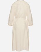 elsa.m by may Rochie bej de bumbac Boho cu broderie și curea legată Gonisea