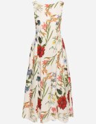 elsa.m by may Rochie Bej de Bumbac cu Croială Cloș cu Imprimeu Floral Iladris