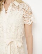 elsa.m by may Rochie bej din dantelă stil cămașă cu curea în talie Betulina