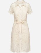 elsa.m by may Rochie bej din dantelă stil cămașă cu curea în talie Betulina