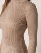 elsa.m by may Rochie Bej din Viscoză cu bază plisată Zila
