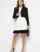 elsa.m by may Rochie bej din viscoză cu croială evazată în stil retro Saniera