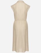 elsa.m by may Rochie bej din viscoză cu croială tip cămașă cu cordon în talie Mareviana