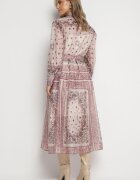 elsa.m by may Rochie bej evazată stil cămașă cu adaos de bumbac și curea Merilisse
