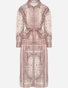elsa.m by may Rochie bej evazată stil cămașă cu adaos de bumbac și curea Merilisse