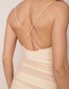 elsa.m by may Rochie Bej Midi Mulată din Plasă Decorată cu Drapaje Caelith