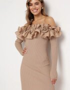 elsa.m by may Rochie Bejă Spaniolă Mini cu Volane Xerxeni