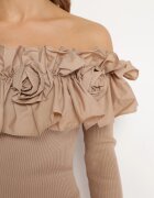 elsa.m by may Rochie Bejă Spaniolă Mini cu Volane Xerxeni