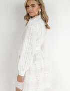 elsa.m by may Rochie Cămașă Albă cu curea legată și benzi ajurate Dimi