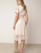 elsa.m by may Rochie cămașă Bej deschis Cu dantelă Cu cordon Ariata